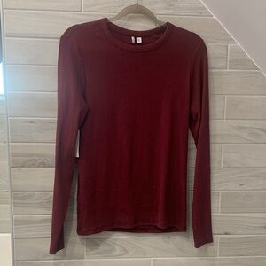 Nordstrom Deep Red Crew Neck Top